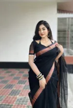 হালকা সুতি নকশী পাড় শাড়ি, ব্লাউজ পিসসহ, 6 রং
