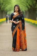 নকশি টাঙ্গাইল স্টাইলের ধুপিয়ান সিল্ক শাড়ি, 13 হাত