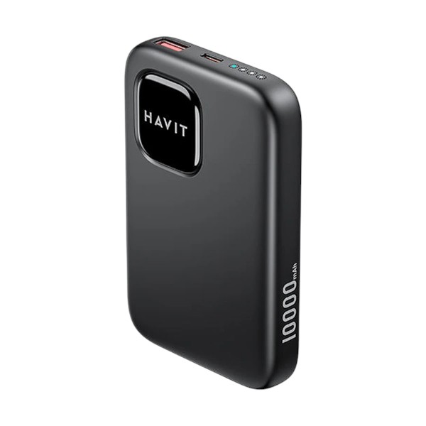 Havit PB31 10000mAh ব্ল্যাক+গ্রে 22.5W পাওয়ার ব্যাংক, LED ইন্ডিকেটরসহ