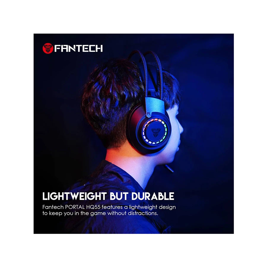 Fantech HQ55 Portal RGB Wired Black Gaming Headphone