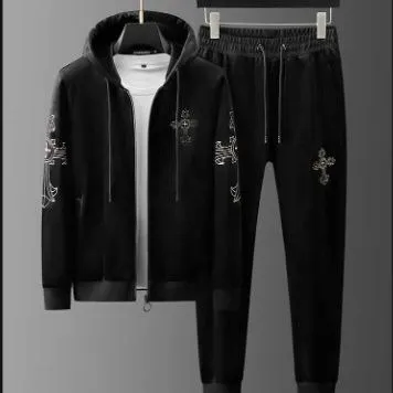 CVC Cotton Hoodie Jacket and Trouser Set, 300 GSM, 6 Colours