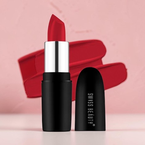 Swiss Beauty পিওর ম্যাট লিপস্টিক - 201 Russian Red