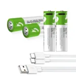 USB Type-C রিচার্জেবল AA ব্যাটারি 1.5V, ফাস্ট চার্জিং (4 পিস)