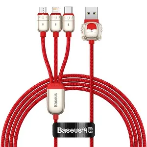 Baseus ওয়ান-ফর-থ্রি ডাটা ক্যাবল USB to M+L+C (CASX010009)