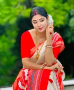 Festive Assam Silk Style Saree with Blouse Piece, 5 Colours
