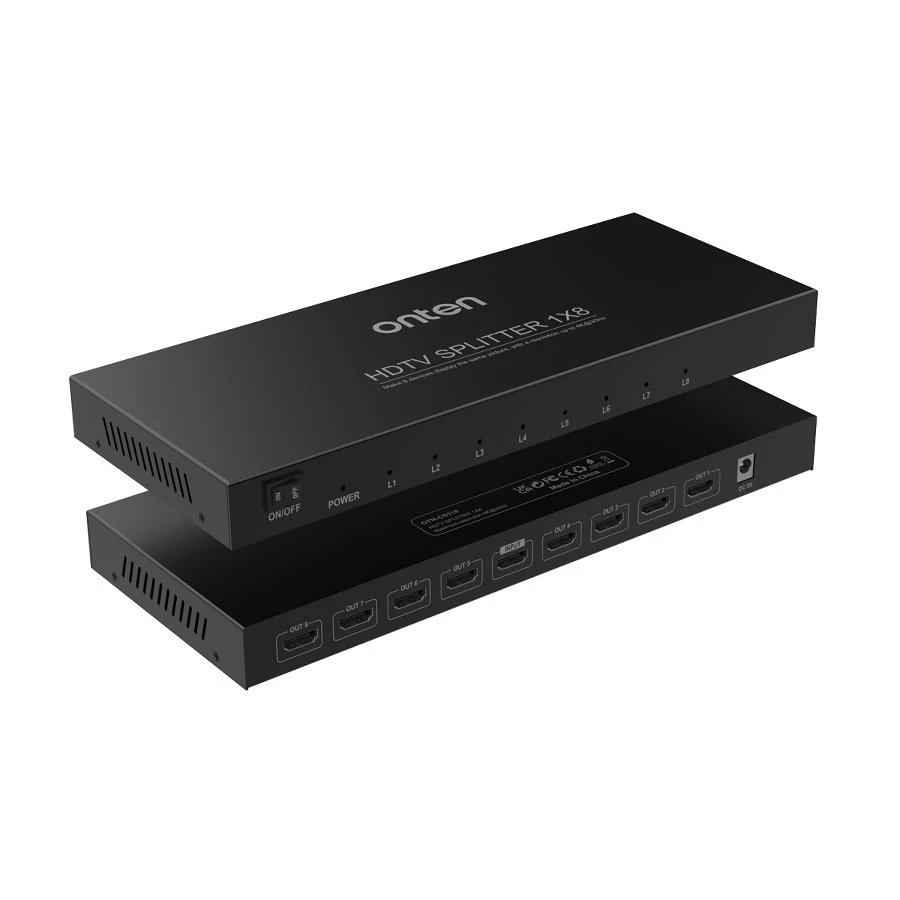 Onten OTN-CS118 4K HDMI Splitter, Black