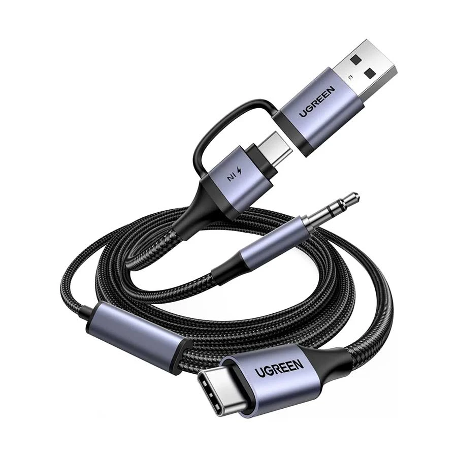 UGREEN CM772 USB-C to USB-C, USB-A & 3.5mm 60W Charging & Audio Cable