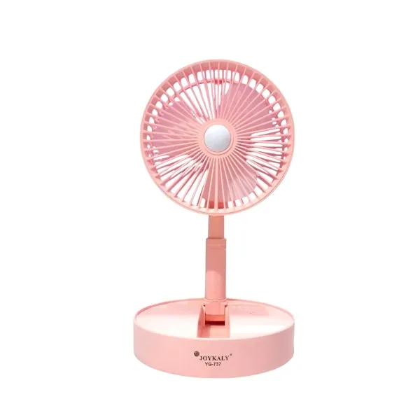 Joykaly YG-737 রিচার্জেবল টেবিল ফ্যান LED লাইটসহ