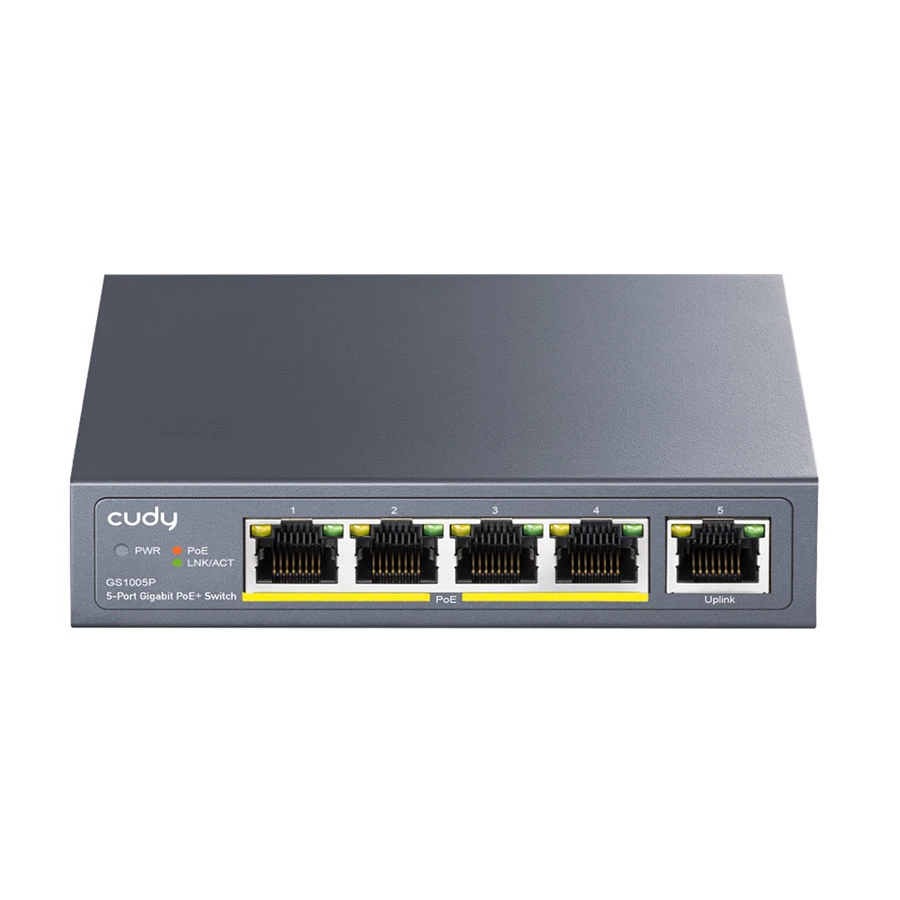 Cudy GS1005P 1.0 5-Port Gigabit Unmanaged Switch with 4 PoE+ Ports