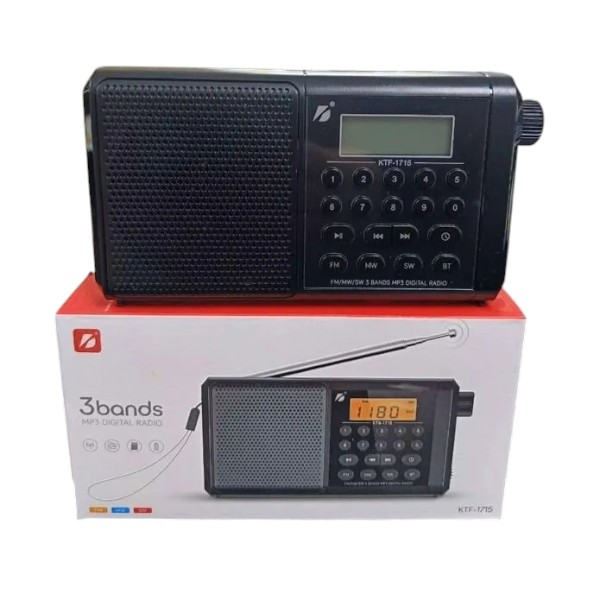 KTF-1715 ব্লুটুথ, TF কার্ড & FM/AM/SO ৩ ব্যান্ডস রেডিও & ক্লক সাপোর্টেড ডিজিটাল ডিসপ্লে স্পিকার
