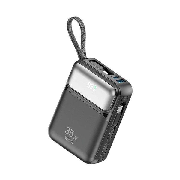 WiWU Galaxy Series P036 ডুয়াল ক্যাবল 20000mAh 35W পাওয়ার ব্যাংক, ডিজিটাল ডিসপ্লে (ব্ল্যাক)