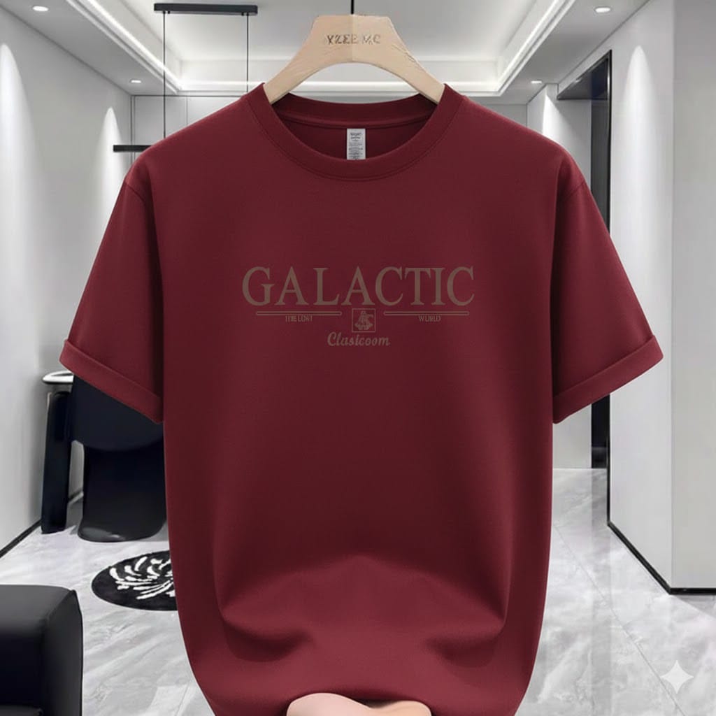 Men's 220 GSM Drop Shoulder Printed T-Shirt, Soft Cotton-Spandex