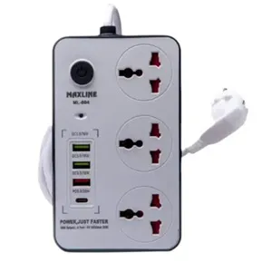 Maxline ML 804 4 USB ফাস্ট চার্জিং মাল্টিপ্লাগ পাওয়ার স্ট্রিপ