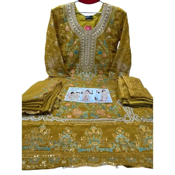 পাকিস্তানি ক্রেপ শিফন জর্জেট থ্রি পিস