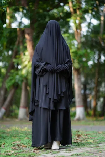 Muslima Borka Set with Hijab and Nikab, Sizes 50 to 56