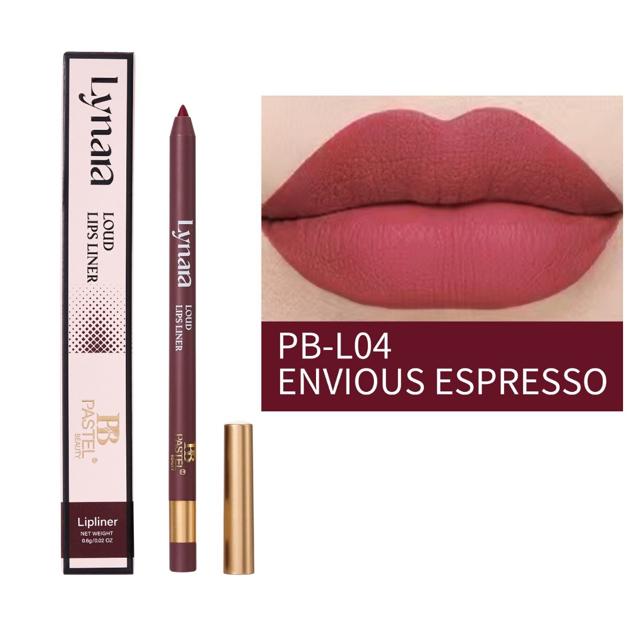 Pastel Beauty Lynara Loud লিপ লাইনার, শেড PB-L04 এনভিয়াস এসপ্রেসো (Envious Espresso)