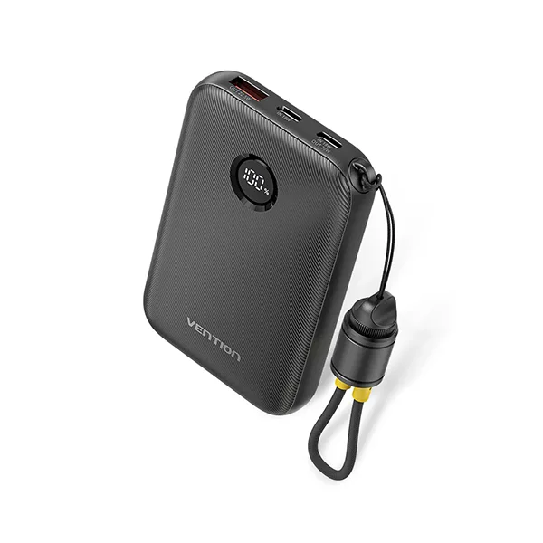 Vention FKAB0-C 10000mAh 22.5W ফাস্ট চার্জিং পাওয়ার ব্যাংক (বিল্ট-ইন USB-C ক্যাবলসহ)