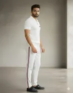 Men's Waffle Fabric T-Shirt and Trouser Set, 220 GSM, Sizes L and XL