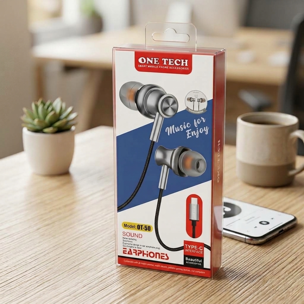 One Tech OT-50 Type-C ওয়্যার্ড ইন-ইয়ার ইয়ারফোন