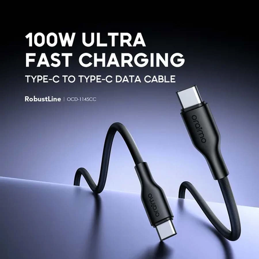 Oraimo OCD-1145CC 100W USB-C to USB-C Cable 1 Meter Black