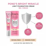 Pond's Natural অল ইন ওয়ান BB+ ক্রিম SPF30 PA++, 3% নিয়াসিনামাইড 18g