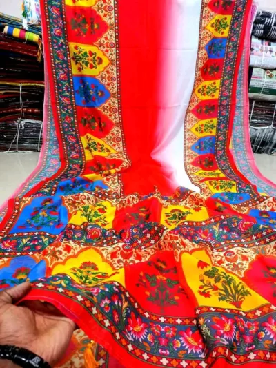 চান্দুরি সিল্ক শাড়ি, আলাদা ব্লাউজ পিস সহ, 12 হাত