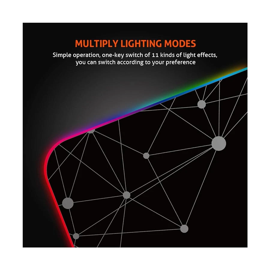 Meetion MT-PD120 Black Rubber LED RGB Gaming Mouse Pad