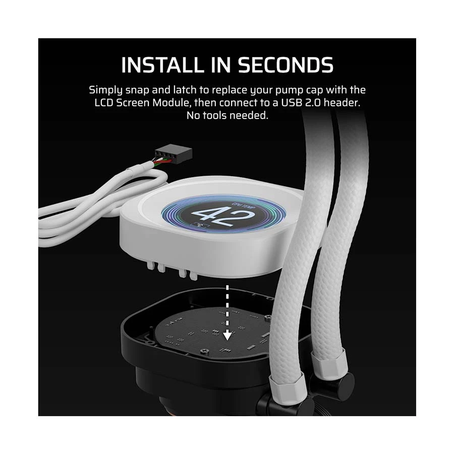 Corsair Nautilus RS LCD CPU Cooler Display Upgrade Kit White