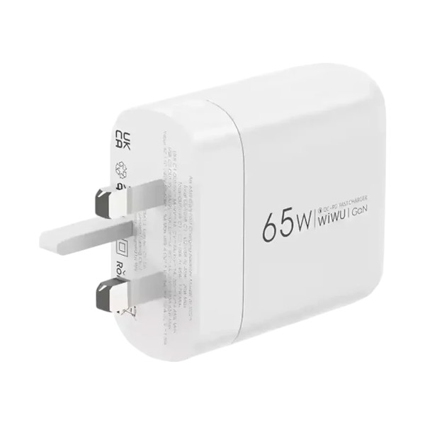Wiwu Ark USB & ডুয়াল USB-C 65W GaN চার্জার (3 পিন, UK)