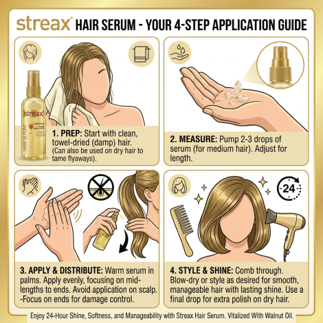 Streax Vitalized With Walnut Oil Hair Serum 100ml (India)
