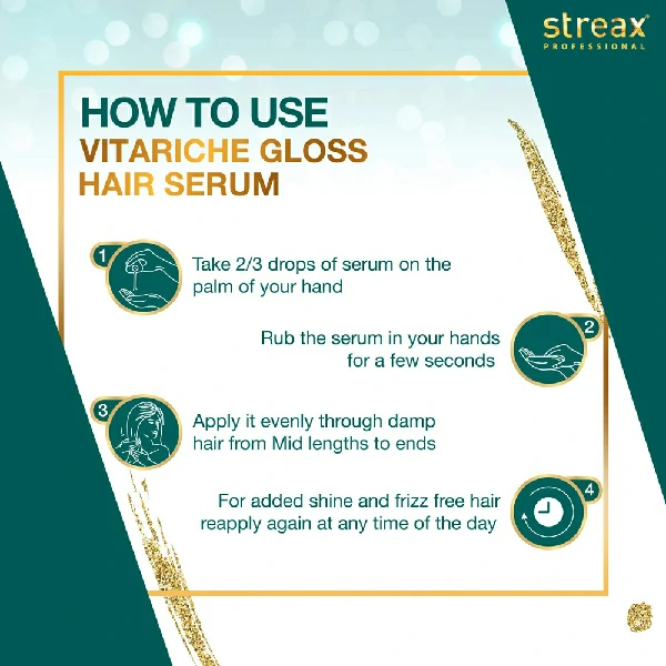 Streax Vitariche Gloss হেয়ার সিরাম (115ml)