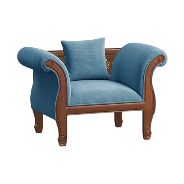 Regal FRANCISCO কাঠের সিঙ্গেল সোফা SSC-375-3-1-20 (ফ্যাব্রিক 2159)