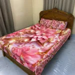 ভেলভেট 3D ডিজাইন বেড শিট সেট (4 পিস)