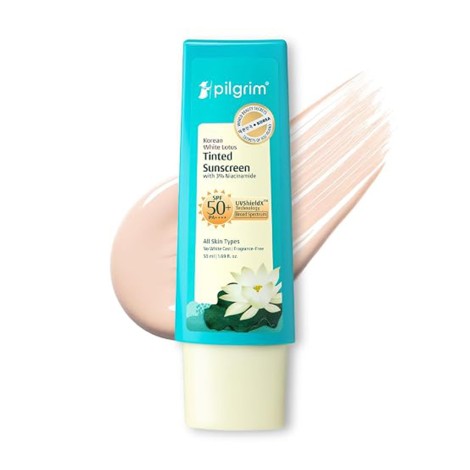 Pilgrim Korean White Lotus Tinted Sunscreen SPF 50+ PA++++ 50ml (India)