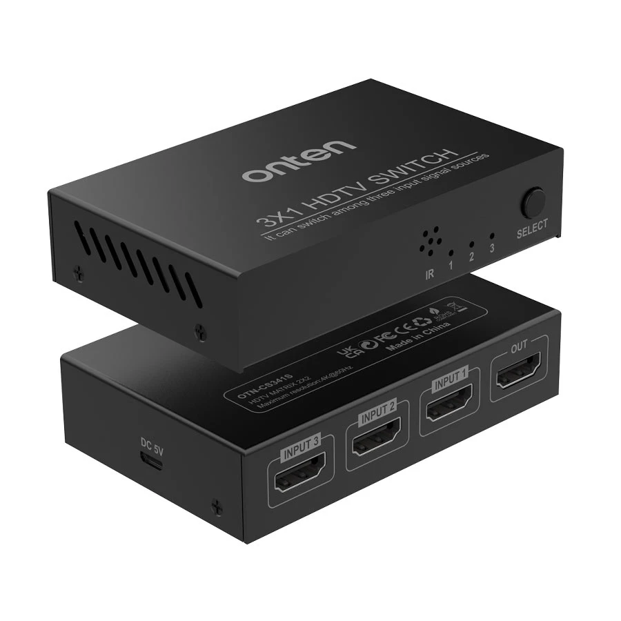 Onten OTN-CS341 HDMI Switcher 4K Black