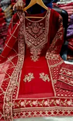 Women's Sada Bahar Tissue Three Piece with Full Sequin Embroidery