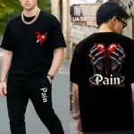 Men's Relaxed Fit Cotton Tee and 280 GSM Suit Fabric Trouser Combo