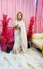 Women's Dhupian Silk Saree with 1 Yard Blouse Piece