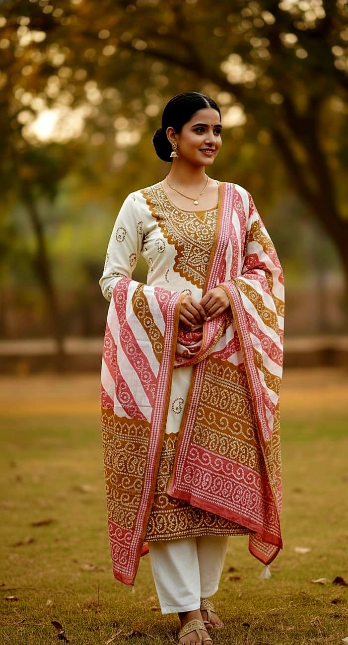 মেয়েদের কটন থ্রি পিস সেট, 6 রংয়ের অপশন