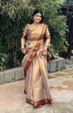 Puja Lama Silk Saree with Bold Border Design, 6 Colours