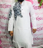 Men's Hand Print Panjabi in Dhupian Silk, 6 Colours