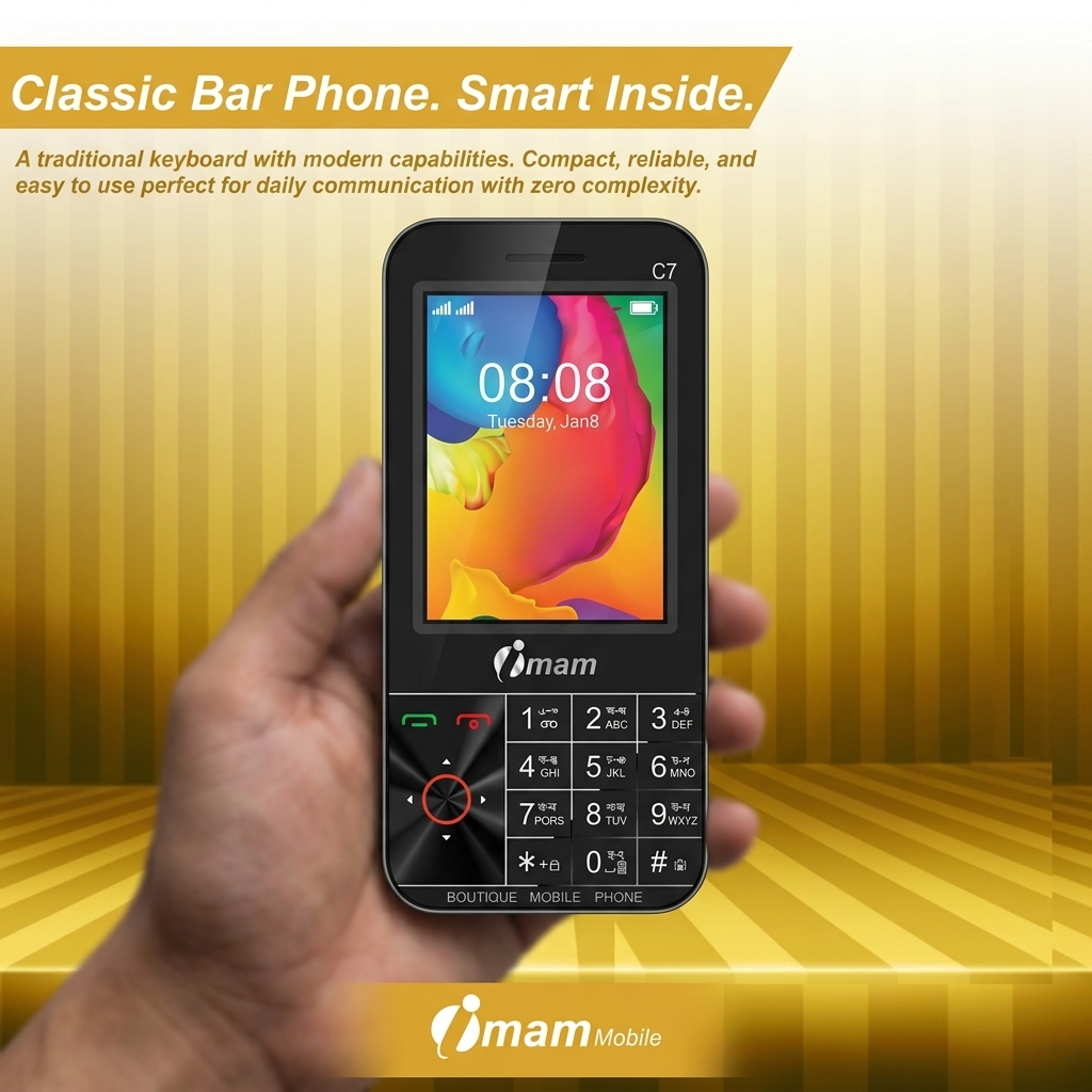 Imam C7 VISION Luxury Button Phone 3.5-inch LCD Display 3000mAh Battery