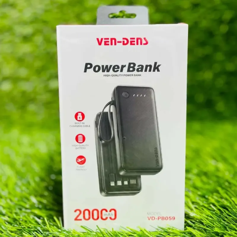 VEN-DENS 20000mAh পাওয়ার ব্যাংক VD-PB059