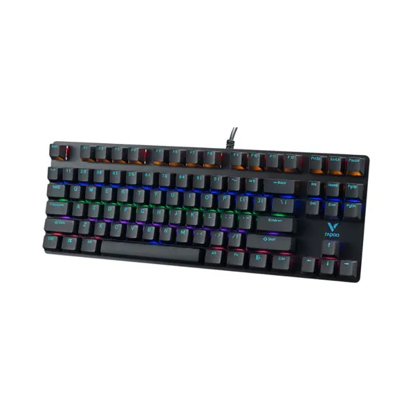 Rapoo V500 Pro 87 ব্যাকলিট মেকানিক্যাল গেমিং কিবোর্ড – কালো