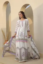 মেয়েদের পিউর কটন শারারা থ্রি পিস, সাইজ 36 থেকে 46