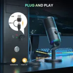 Maono DM30 RGB প্রোগ্রামেবল USB কনডেনসার মাইক্রোফোন – কালো