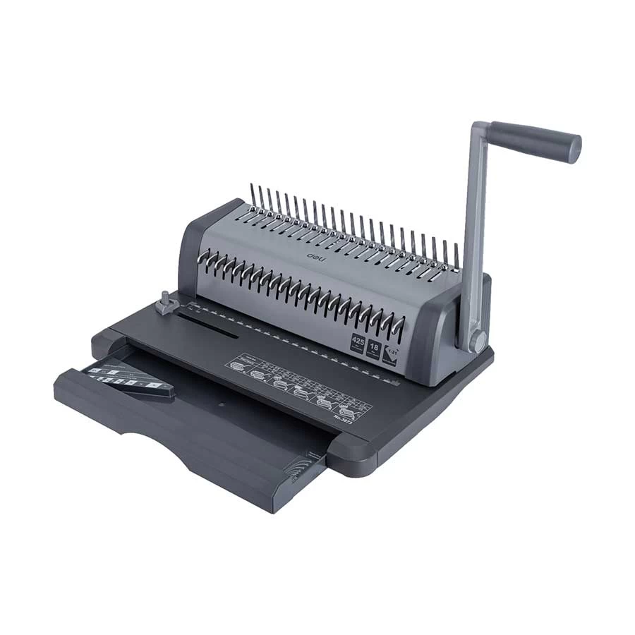 Deli E3873 450 Sheets 21-HOLE Steel Spiral Binding Machine
