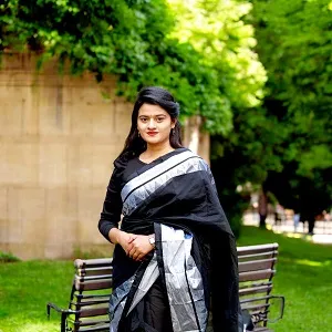 কালো কটন সিল্ক শাড়ি