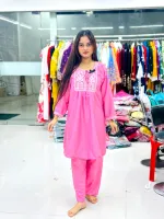 মহিলাদের এমব্রয়ডারি সিল্ক টু পিস, ফ্রি সাইজ 32 থেকে 42