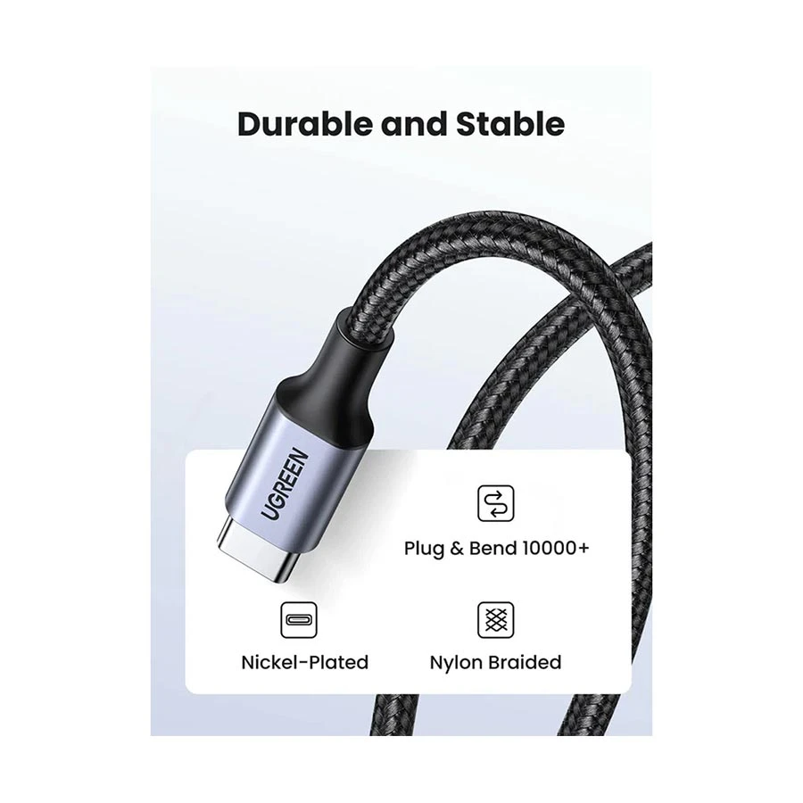 UGREEN US261 (50152) 60W USB-C to USB-C Cable 2 Meter Gray Black